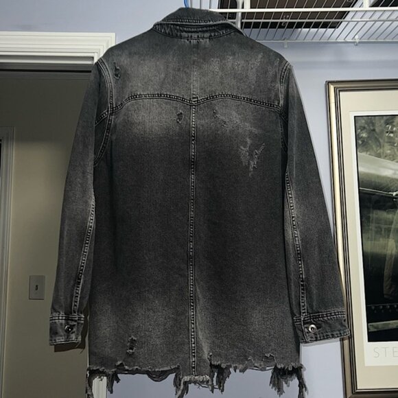 Host Pick⭐️Free People Moonchild Denim Distressed Black Jacket - Picture 11 of 15